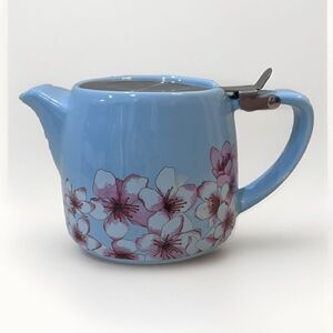 Alfred Cherry Blossom Ceramic Teapot w/ Stainless Steel Lid And Infuser‎ NEW